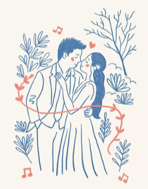 Pareja hilo rojo